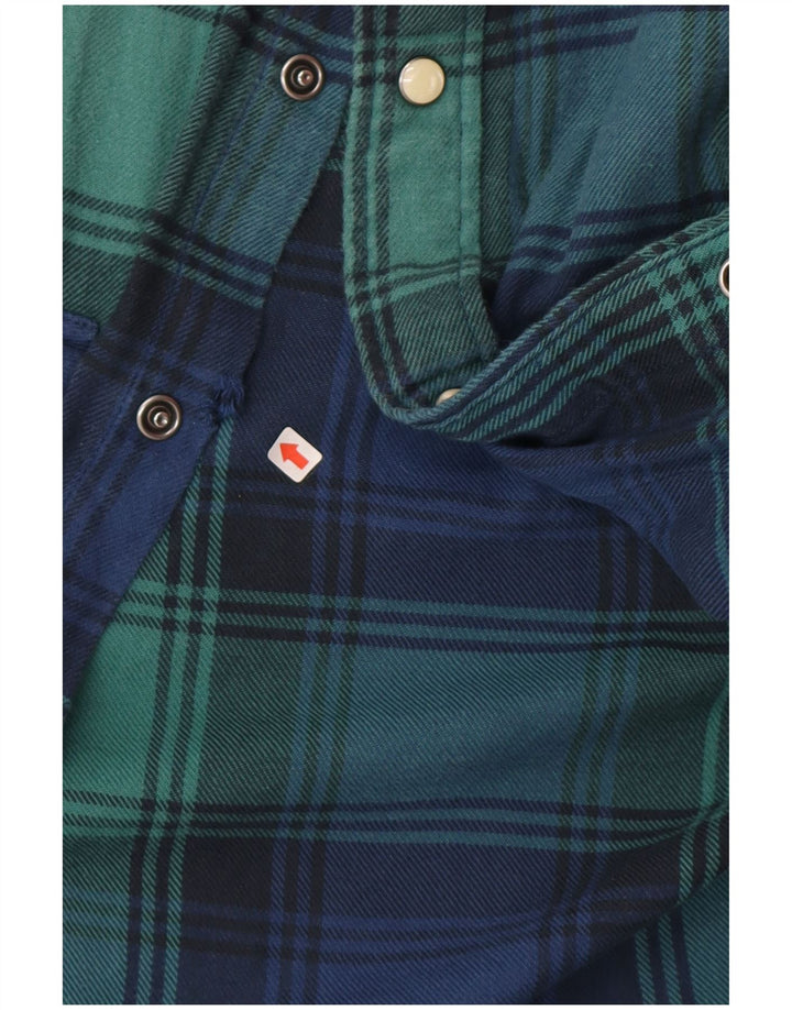 Camisa De Franela De Algodón A Cuadros En Azul Medio Lee Mujer