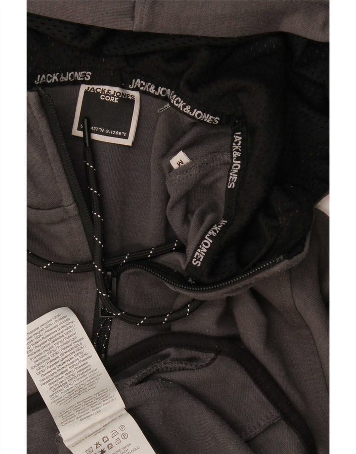 Jack & Jones Sudadera con capucha y cremallera para hombre Poliéster gris medio