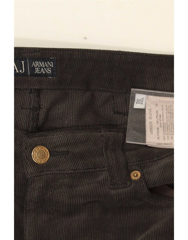 Pantalones Armani Mujer Rectos De Pana W31 L34 Poliéster Gris