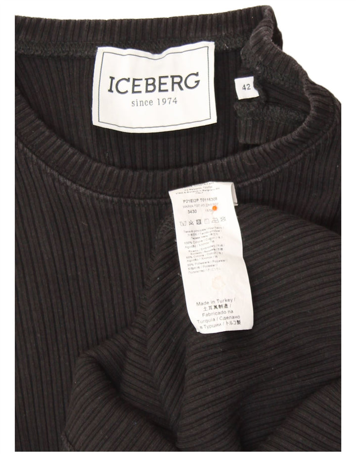 ICEBERG Camiseta sin mangas para mujer IT 42 Medium Black Cotton