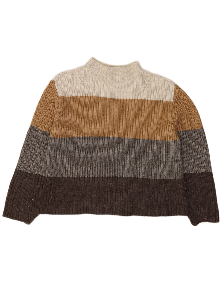 Marks & Spencer Jersey con cuello alto para mujer, talla 40, talla grande, multicolor