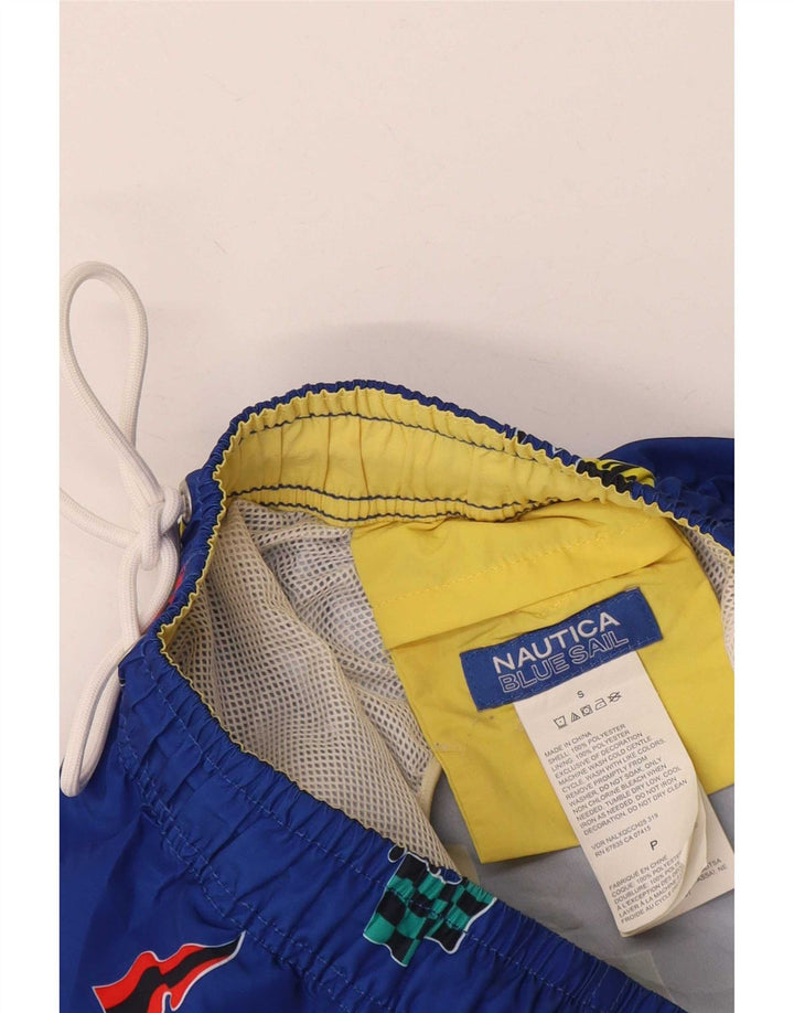 Nautica Bañador con gráfico para hombre, tamaño pequeño, poliéster azul
