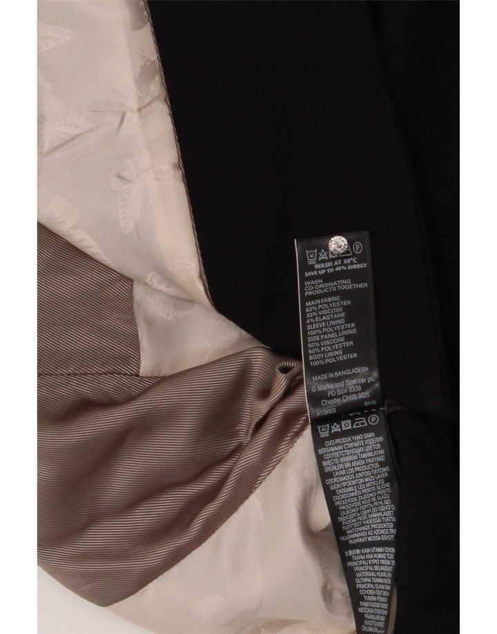 Marks & Spencer Chaqueta tipo blazer con 1 botón para mujer UK 10 Small Poliéster negro