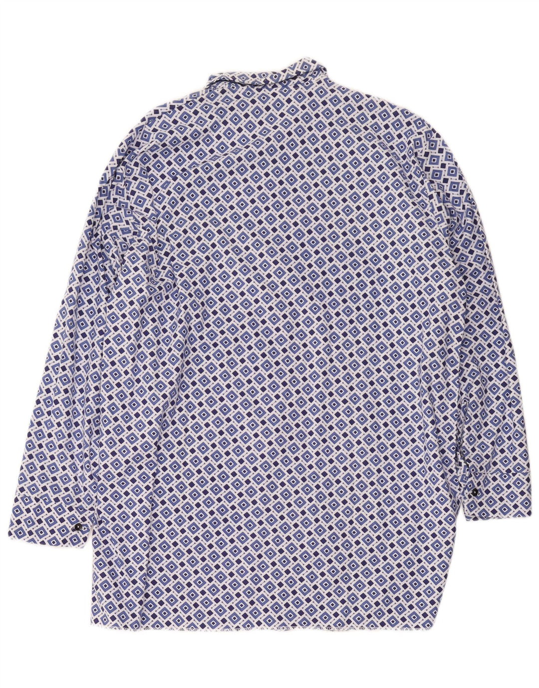 Camisa vintage para hombre talla 42 grande azul geométrico