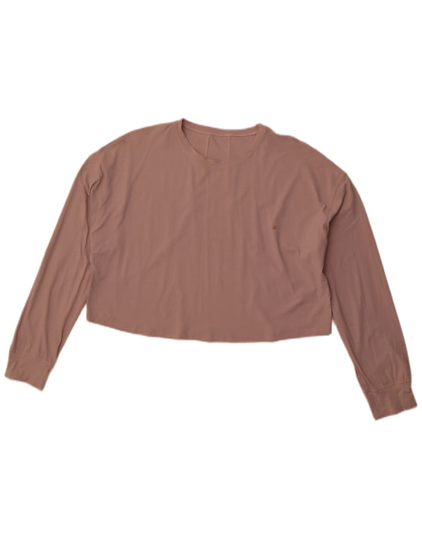 LULULEMON Top corto holgado de manga larga para mujer UK 44 Rosa mediano