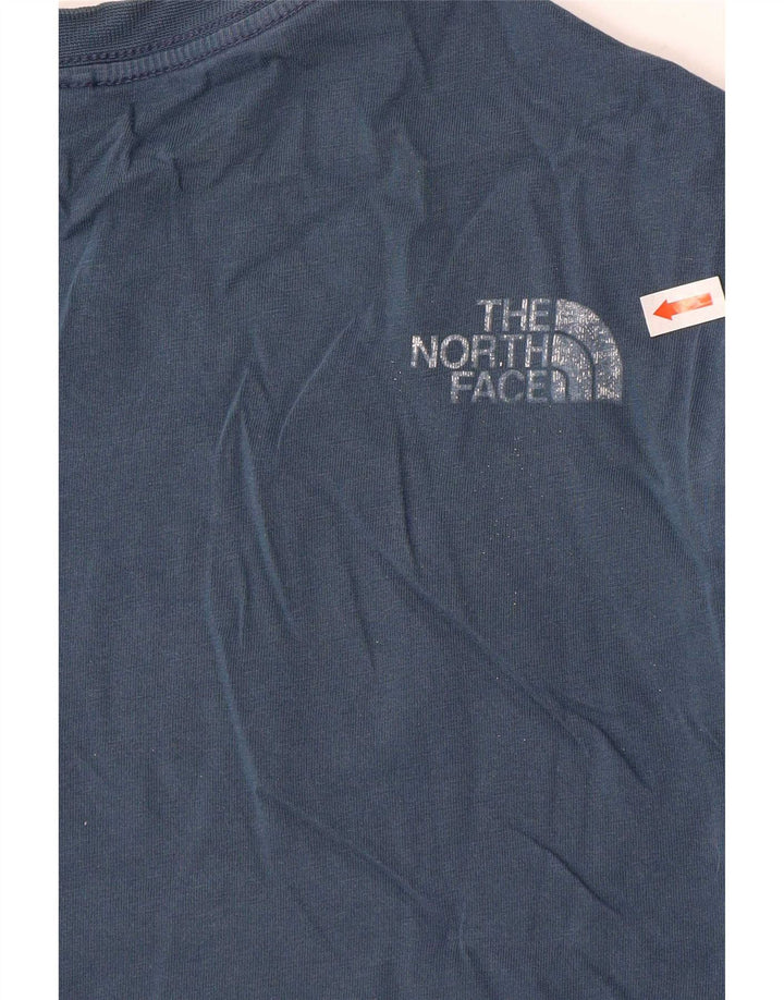 The North Face Hombre Camiseta Gráfica Top Algodón Azul Medio