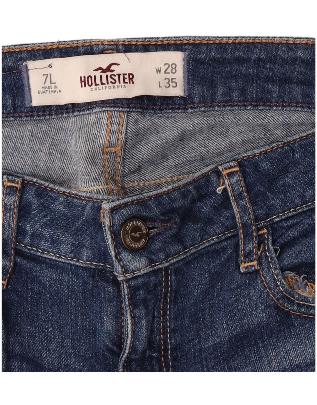 Hollister Jeans Cortos para Mujer US 7 Medium W28 L24 Azul