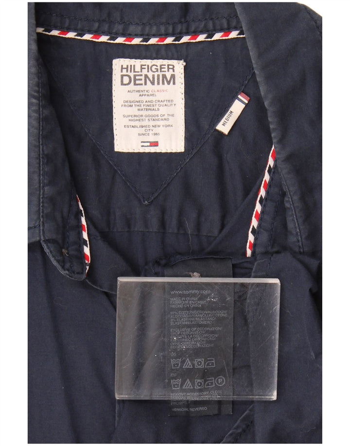 TOMMY HILFIGER Mens Shirt Medium Navy Blue Cotton
