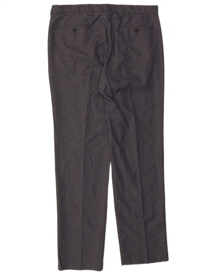 Marks & Spencer Pantalón chino de corte regular para hombre W36 L33 Poliéster gris