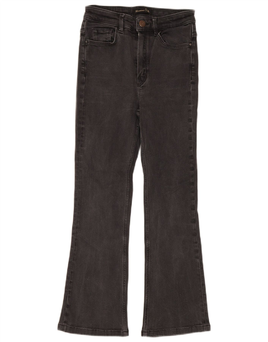 Massimo Dutti Vaqueros Acampanados Mujer EU 34 2XS W24 L24 Gris Algodón