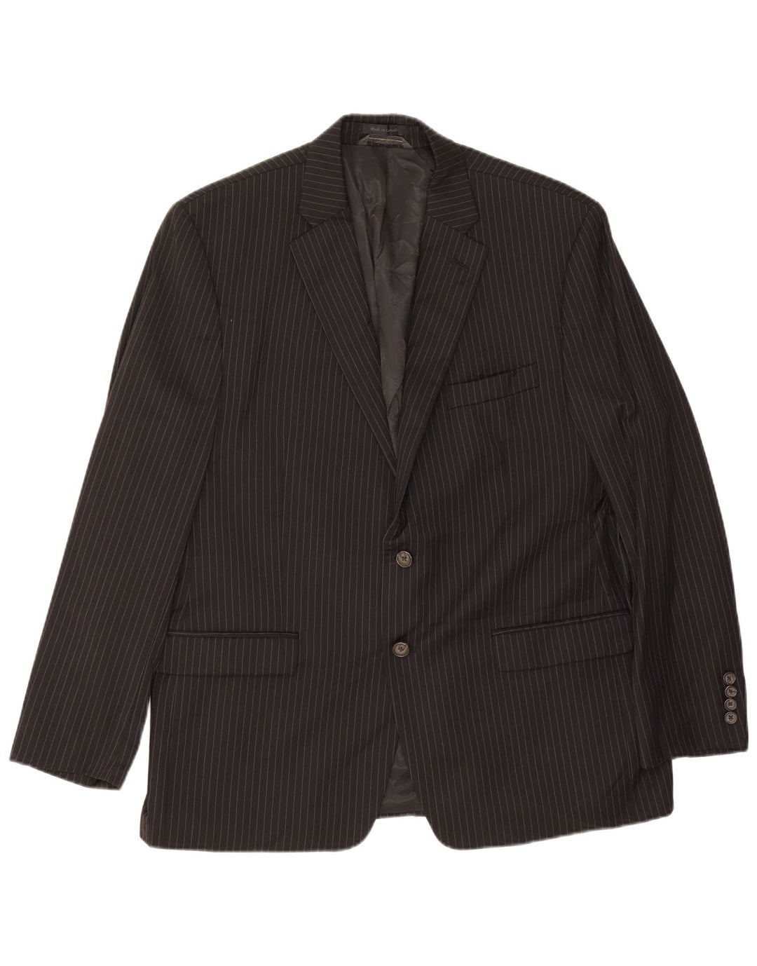 Ralph Lauren Chaqueta Blazer de 2 Botones para Hombre UK 46 2XL Lana a Rayas Negra