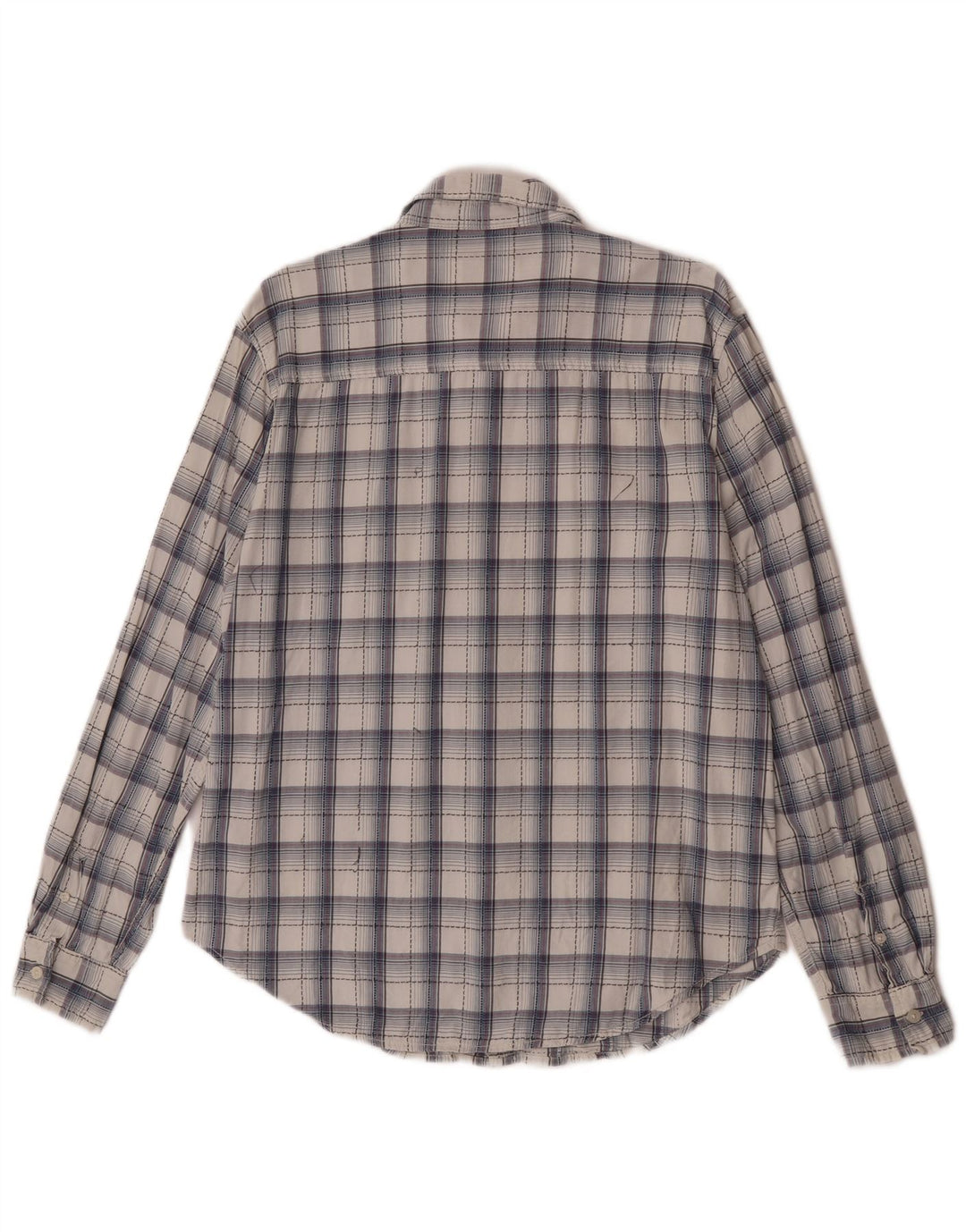 Camisa Wrangler Hombre XL Azul Marino Cuadros Algodón