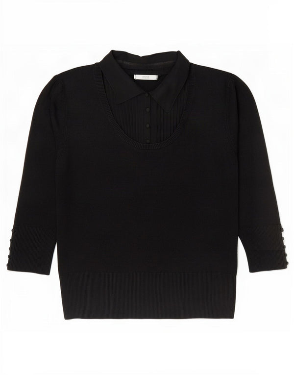 Marks & Spencer - Jersey de cuello polo para mujer, talla 40, talla M, color negro