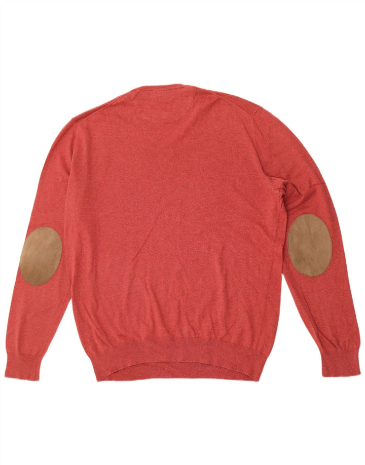 Massimo Dutti Jersey Hombre Cuello Pico XL Rojo Algodón