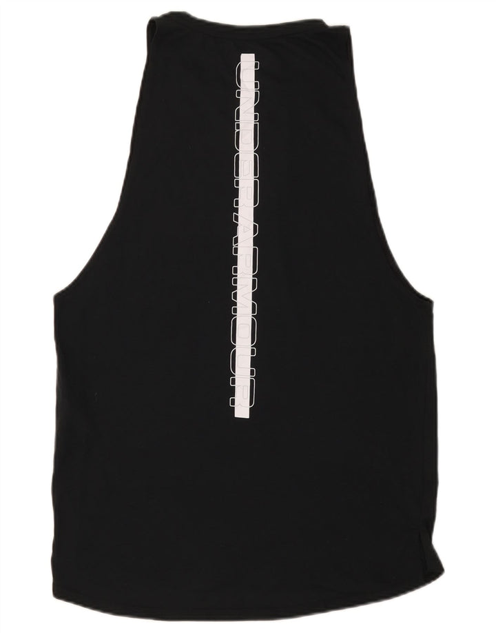 Under Armour Camiseta ajustada con gráfico sin mangas para hombre Poliéster negro mediano