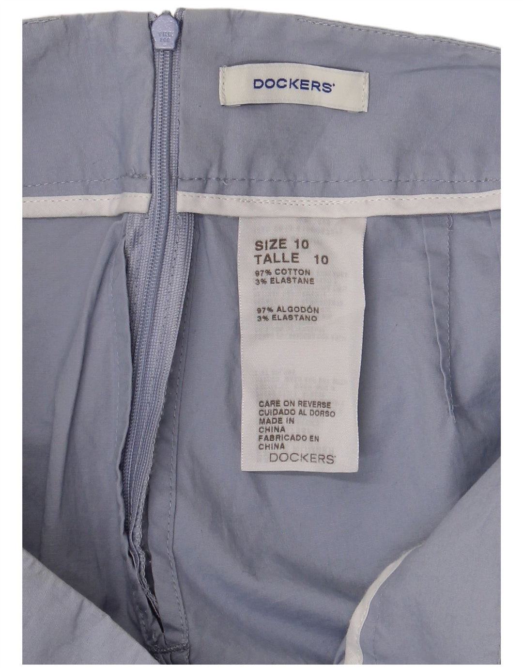 DOCKERS Minifalda para mujer US 10 grande W32 algodón azul