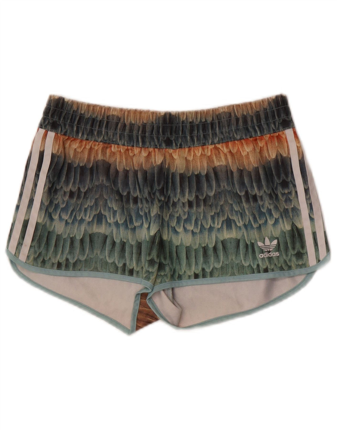 Adidas - Pantalones cortos deportivos con estampado abstracto para mujer, talla 8, talla pequeña, multicolor
