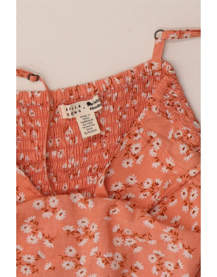 BILLABONG Womens Sundress UK 8 Small Orange Floral Vintage Billabong and Second-Hand Billabong from Messina Hembry 