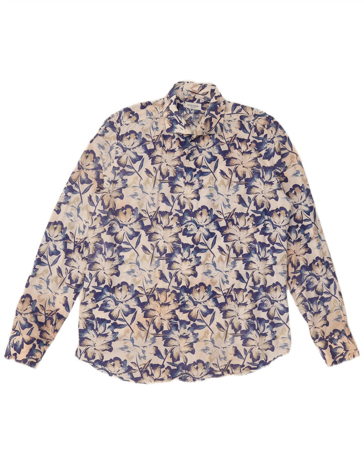 Dino Erre Camisa Hombre Talla 42 Grande Multicolor Floral