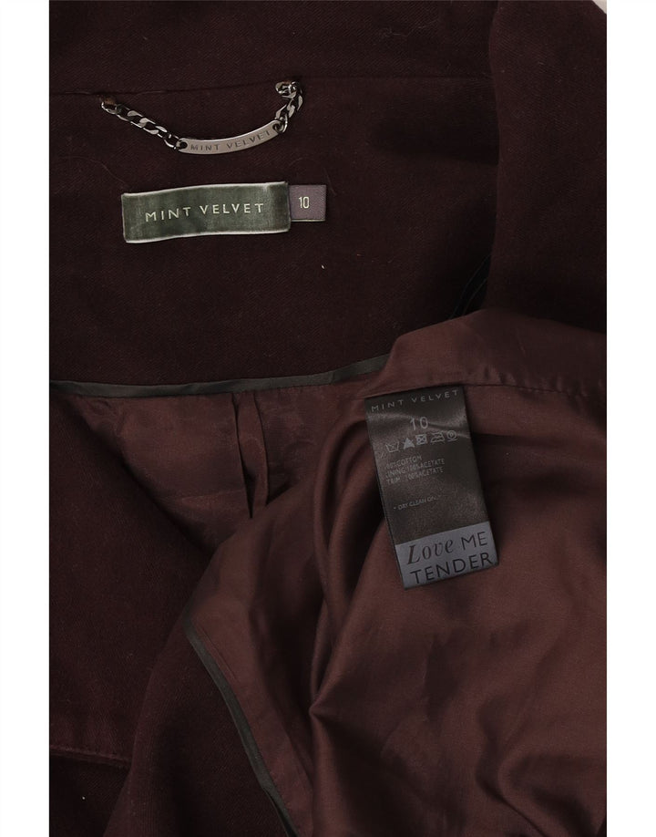 MINT VELVET Chaquetón para mujer UK 40 Pequeño Algodón marrón
