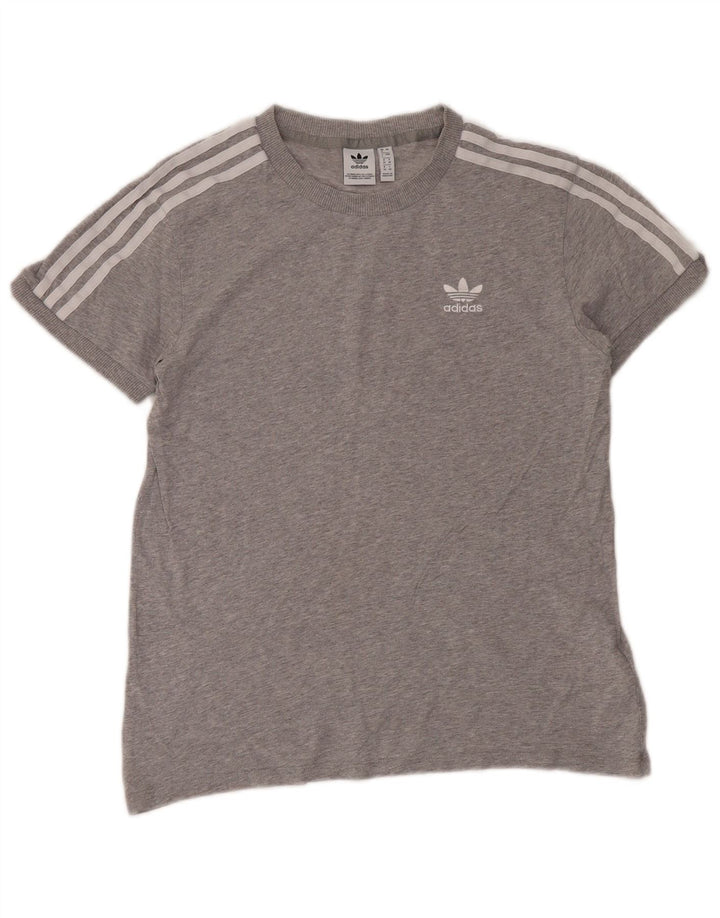 ADIDAS Womens Oversized T-Shirt Top UK 8 Small Grey Cotton