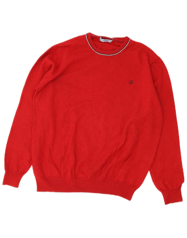 Harmont & Blaine Jersey de cuello redondo para mujer UK 20 2XL Algodón rojo