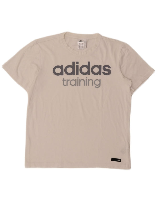 Adidas Mens Climalite Graphic T-Shirt Top Medium White Cotton