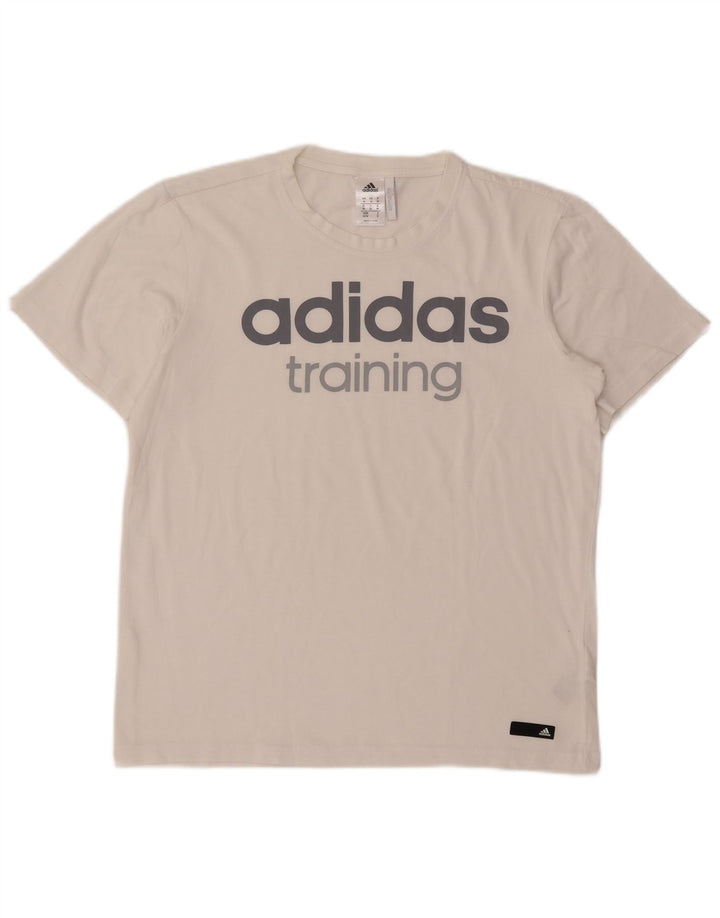 Adidas Mens Climalite Graphic Camiseta Top Medio Blanco Algodón