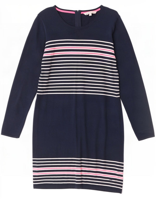 Crew Clothing Vestido tipo jersey de manga larga para mujer UK 46 Grande Azul marino a rayas