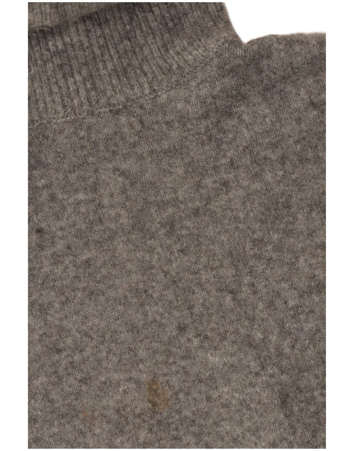 Zara Mujer Oversize Roll Neck Jumper Sweater UK 10 Small Gris Acrílico