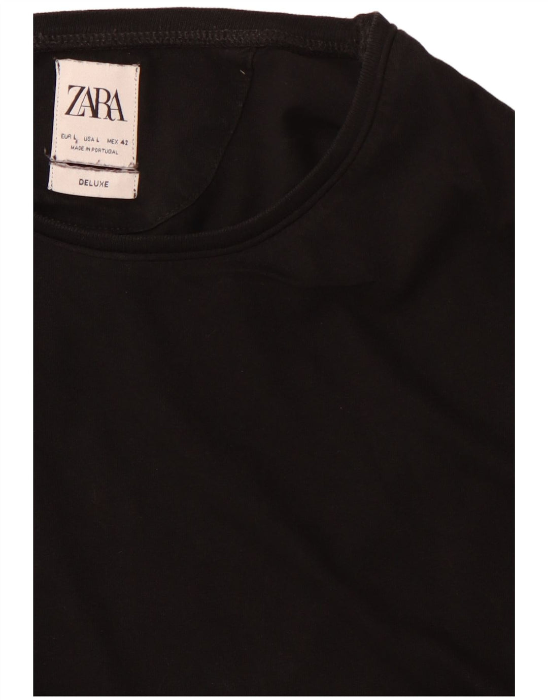 Zara Hombre Camiseta Top Grande Negro