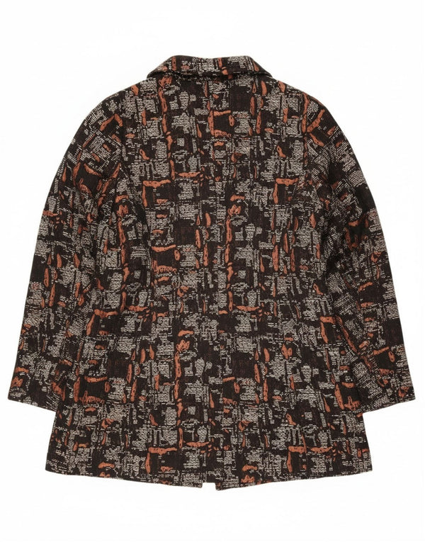 Abrigo Benetton Mujer Con Estampado Abstracto ES 40 Pequeño Poliéster Negro