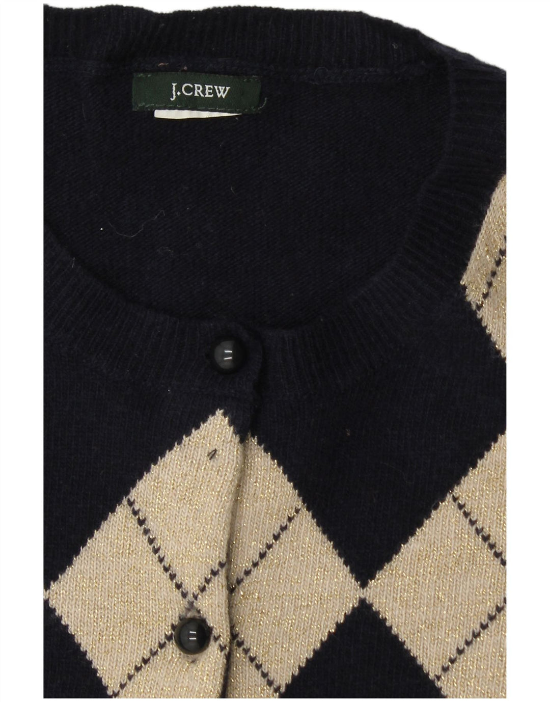 J. CREW Suéter tipo cárdigan para hombre UK 6 XS Azul marino Argyle/Diamante