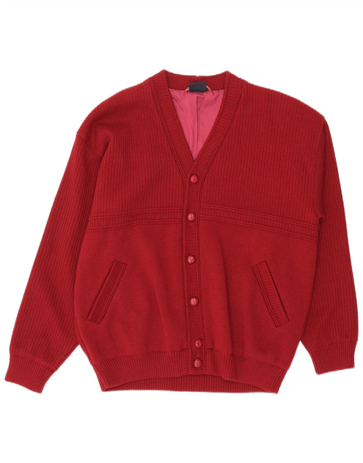 Almira - Cárdigan para hombre IT 52 grande de lana merino roja