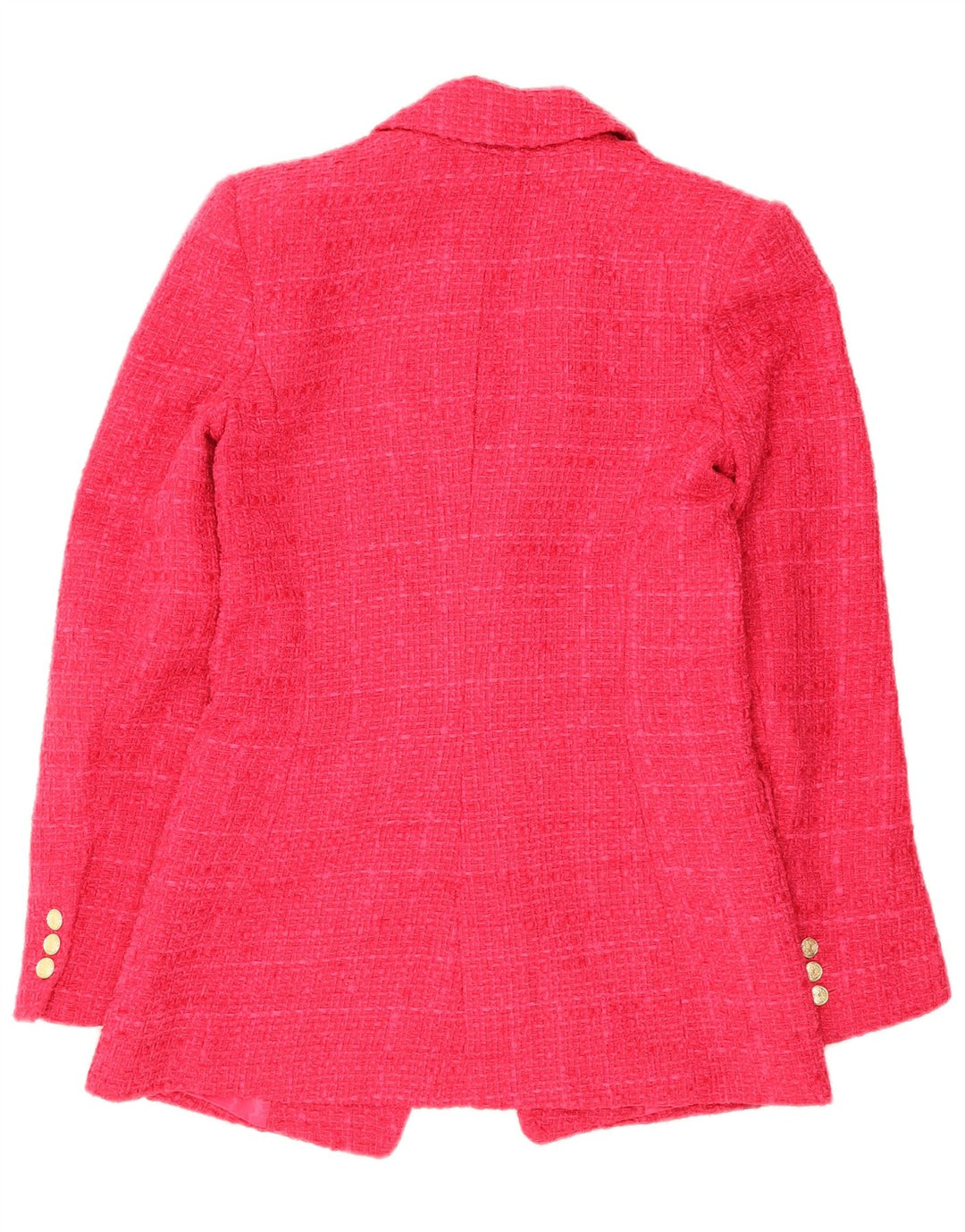 Zara Chaqueta Blazer De Doble Botonadura para Mujer UK 6 XS Pink Check