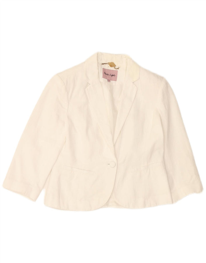 PHASE EIGHT Chaqueta Bolero de manga 3/4 para mujer con 1 botón UK 10 Small White