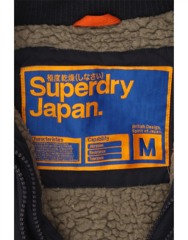 SUPERDRY Chaqueta cortavientos con capucha para mujer UK 40 Mediana Azul marino Poliéster