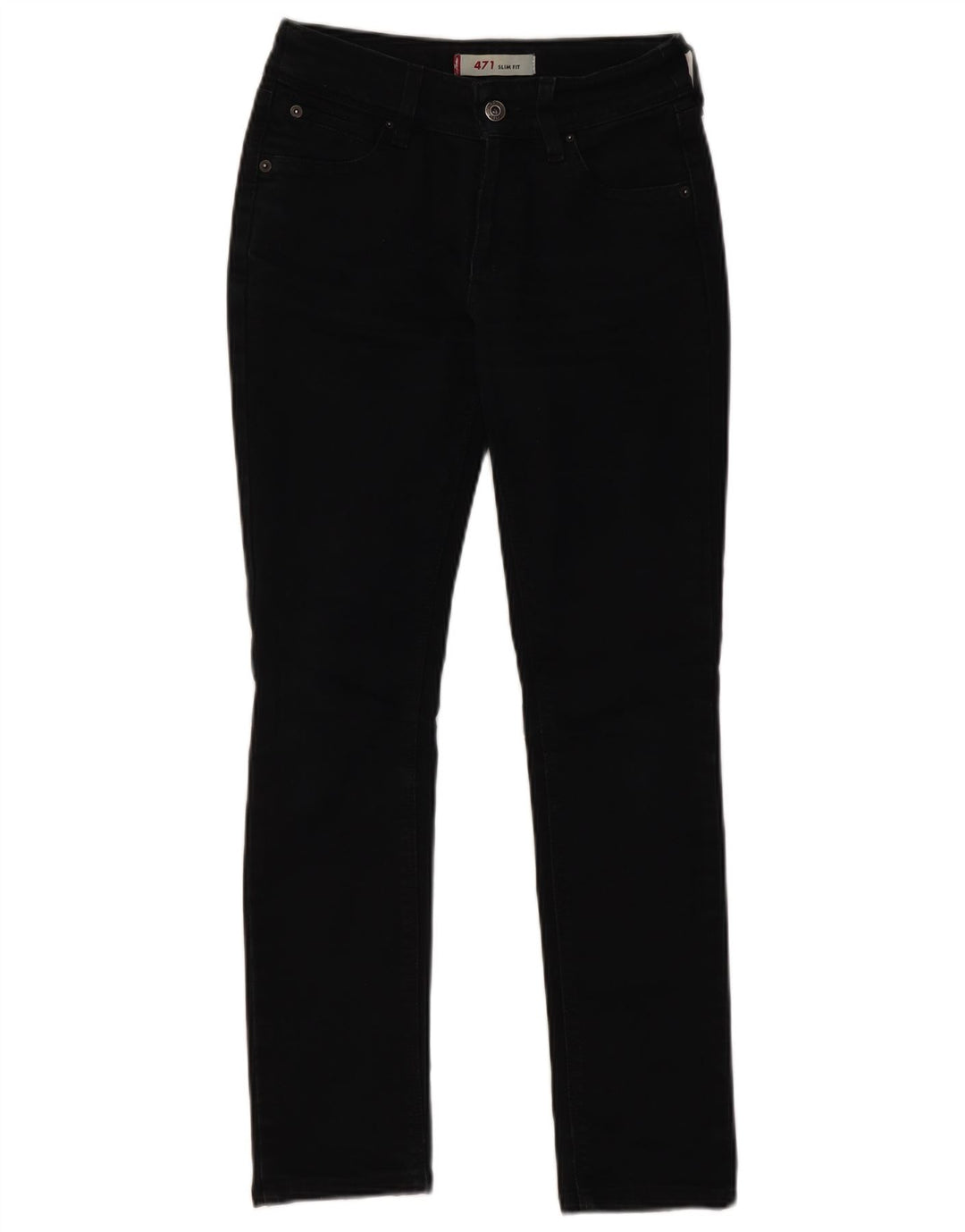 Levi's Mujer 471 Slim Jeans W26 L28 Algodón Negro