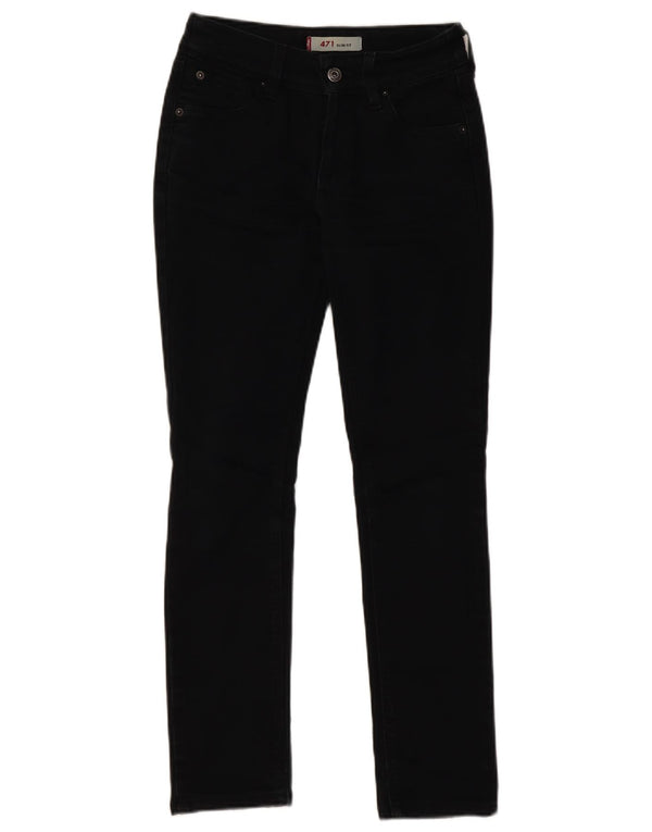 Levi's Mujer 471 Slim Jeans W26 L28 Algodón Negro