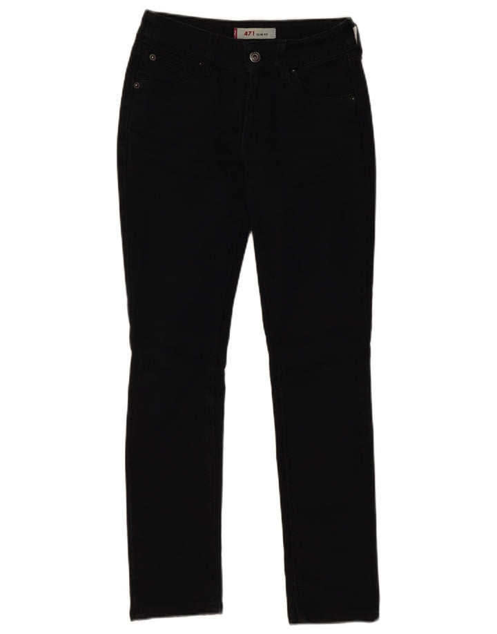 Levi's Mujer 471 Slim Jeans W26 L28 Algodón Negro