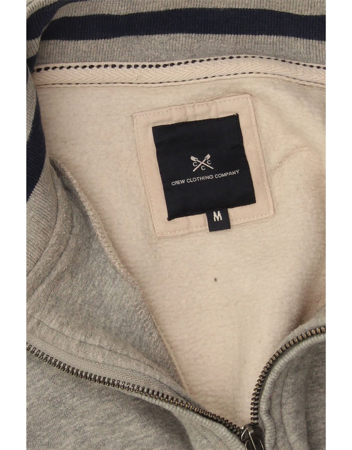 Crew Clothing - Sudadera con cuello y cremallera para hombre, jersey de algodón gris medio