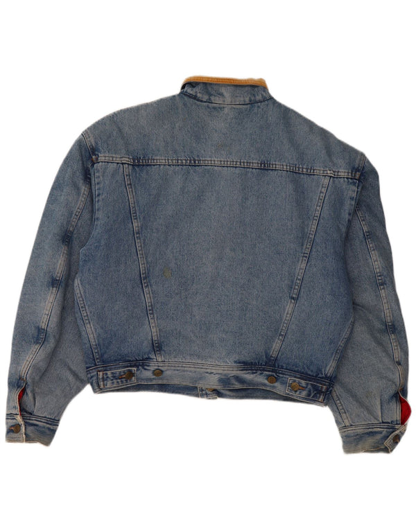Chaqueta vaquera cerrada para hombre IT 50 Large Azul Algodón