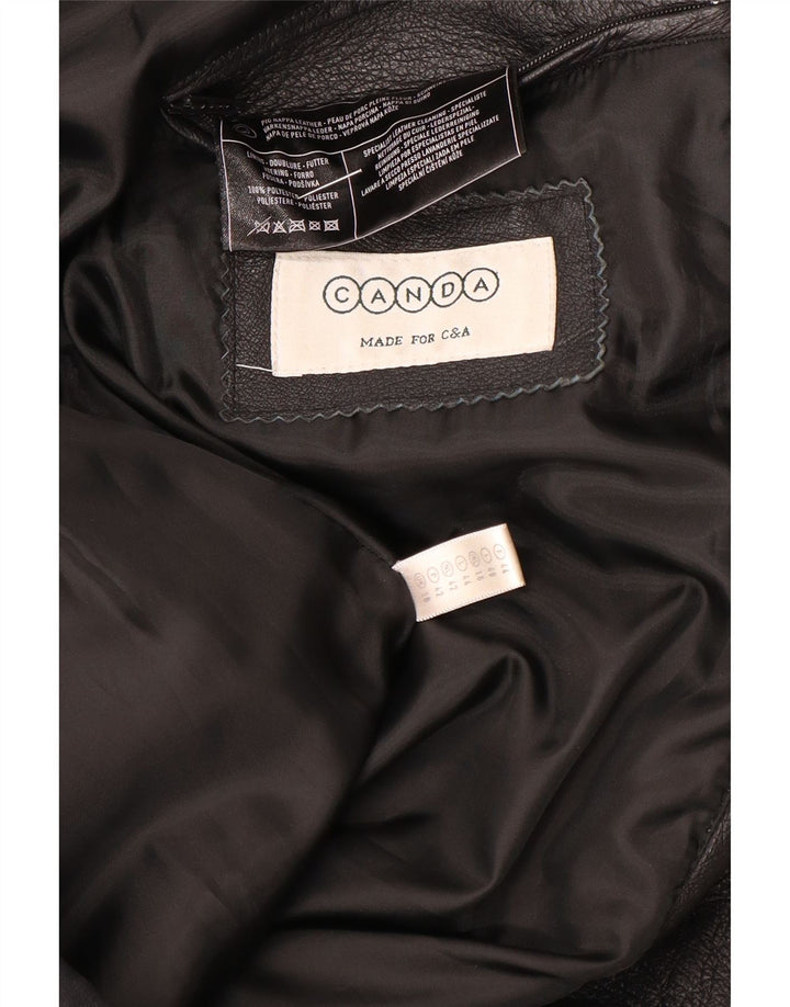 Canda Chaqueta de cuero para mujer UK 46 Cuero negro grande