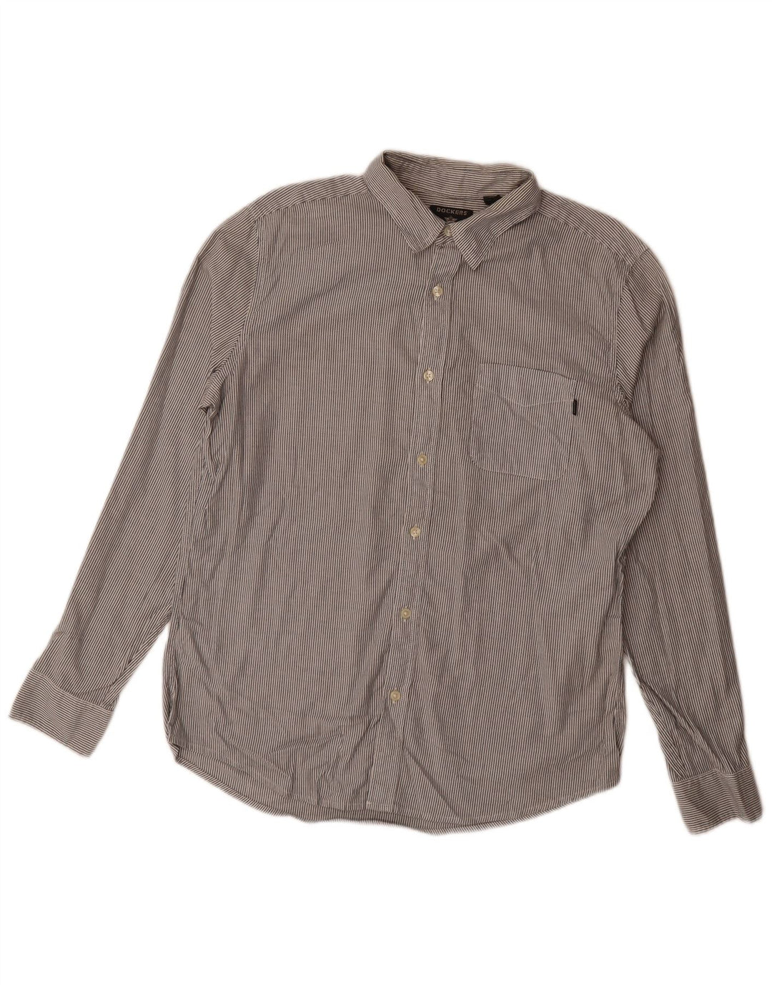 Dockers Camisa ajustada para hombre de algodón gris con rayas diplomáticas