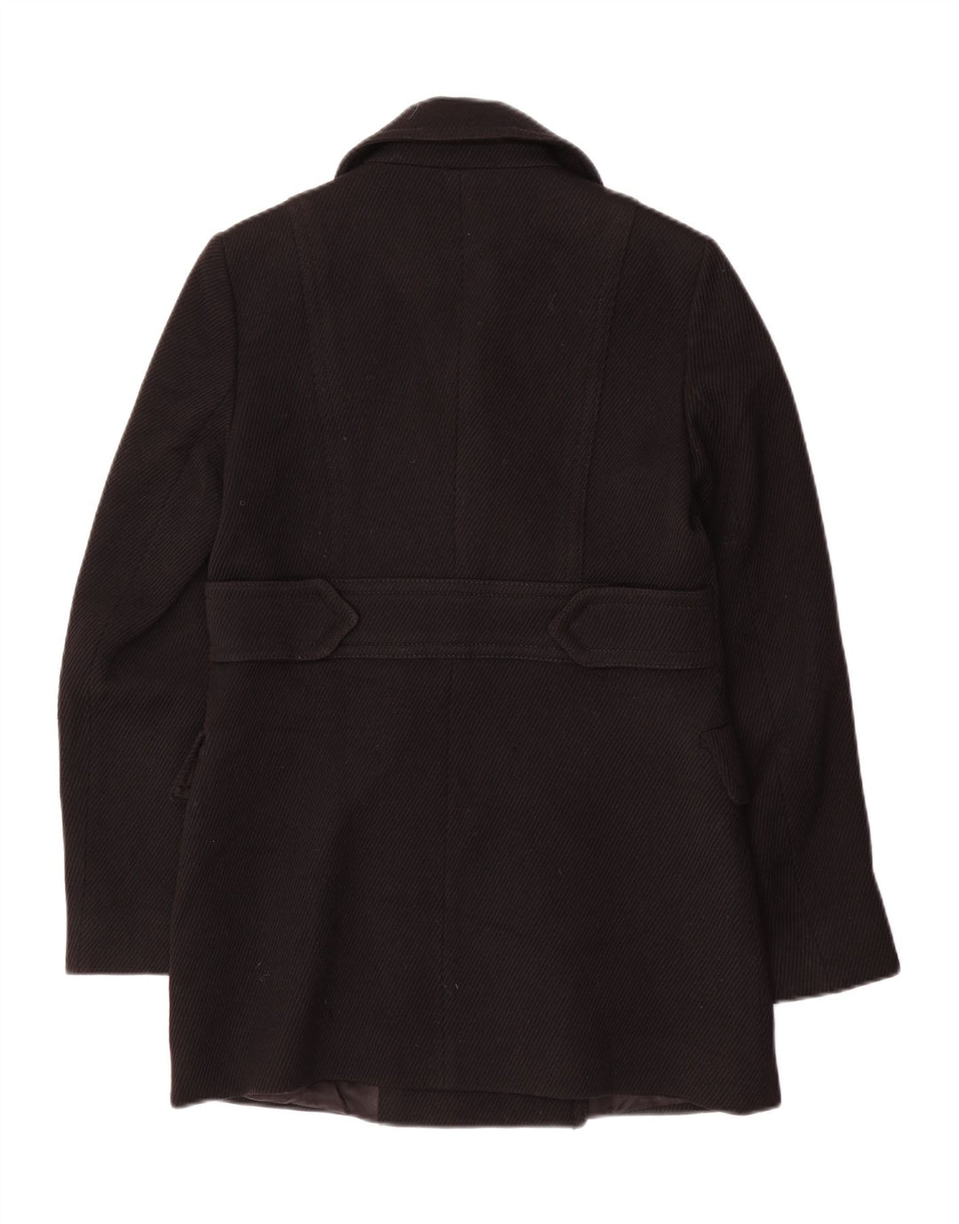 Massimo Dutti Abrigo Cruzado Mujer EU 38 Small Lana Negra