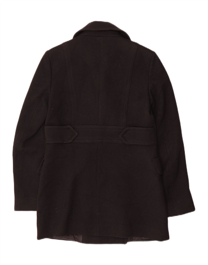 Massimo Dutti Abrigo Cruzado Mujer EU 38 Small Lana Negra