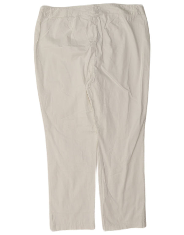 Marks & Spencer Pantalones Chinos Rectos para Mujer UK 40 Large W34 L27 Blanco