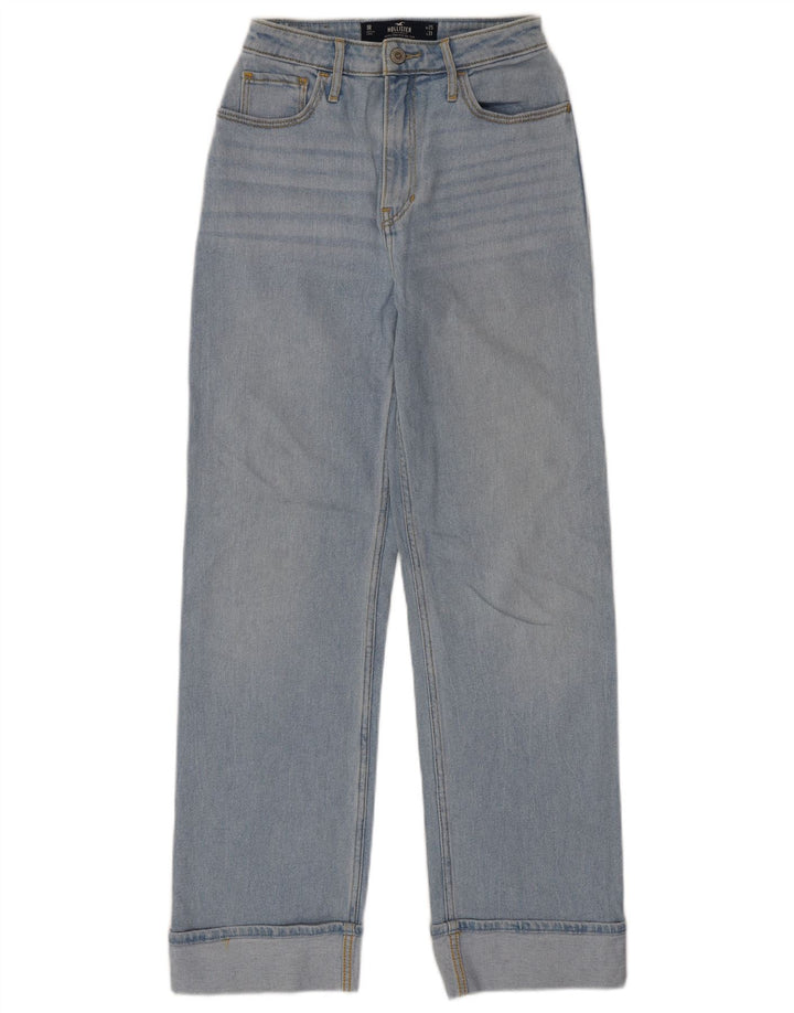 HOLLISTER Vaqueros rectos de talle alto para mujer W25 L31 Algodón azul