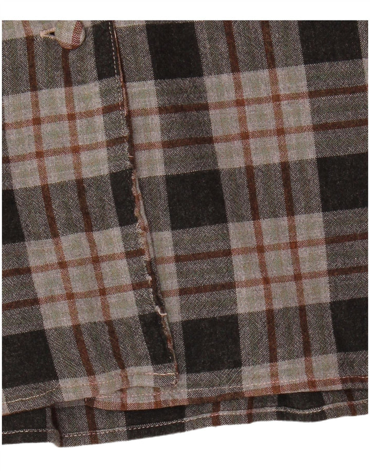 Benetton Camisa De Franela Mujer ES 42 Viscosa A Cuadros Gris Medio