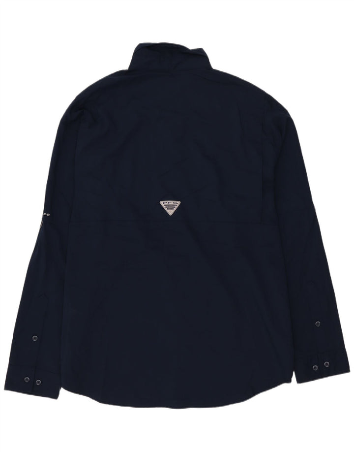 Camisa Columbia Omni-Shade para hombre grande poliéster a cuadros azul marino